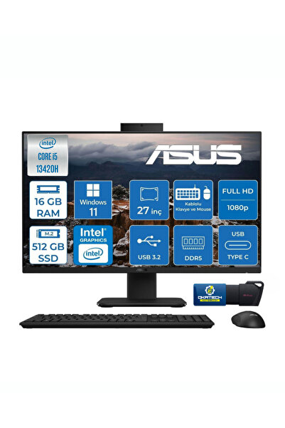 ASUS V400 V470VAK-I58512B0D i5-13420H 16GB DDR5 512GB SSD UHD 27" FHD WİN11 P...