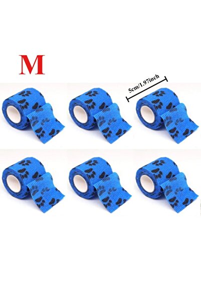 Choice6 5 سم × 4.5 م، 6 قطع، أزرق، ضمادات لاصقة ذاتية اللصق للمشي، أداة مضادة للأوساخ للجراء الأليفة، 12/6 قطع