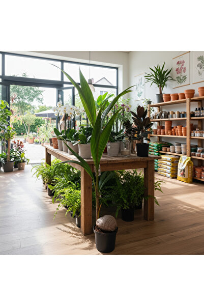 Green Hindistan Cevizi Palmiyesi XL Cocos Nucifera Ev ve Ofİslere