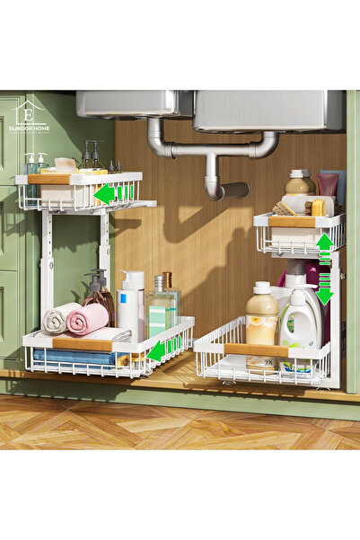 Elindor Organizator multifuncțional pe 2 niveluri, 2 sertare glisante, 40×30×...