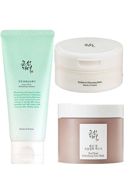 Beauty of Joseon مجموعة التنظيف اليومية الثلاثية: بلسم، رغوة البرقوق الأخضر، ...