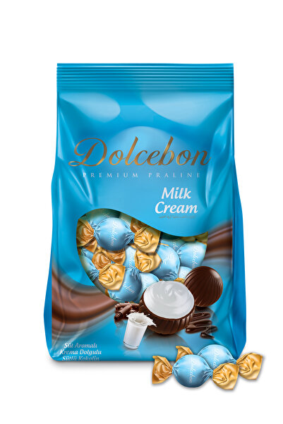 DOLCEBON Süt Aromalı Krema Dolgulu Sütlü Praline 1000 Gr. (1 Paket)