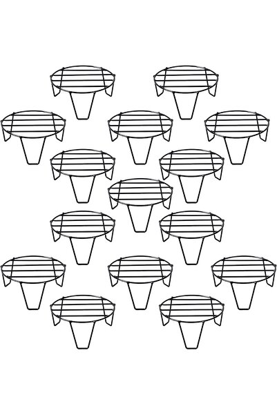 Generic Iron Plant Pot Stands for Indoor & Outdoor (Black) - Set of 15 - Leaf...