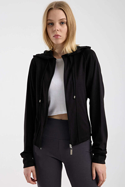 Sementa Soft Textured Crop Sweatshirt - Black