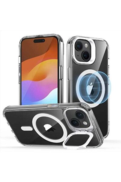 MMG جراب MagSafe شفاف لهاتف iPhone 15 مزود بزر تحكم بالكاميرا وحامل.