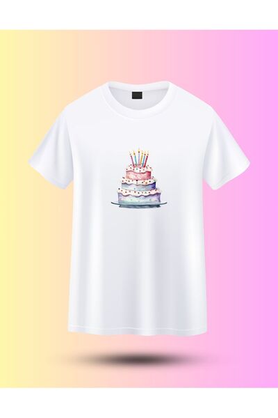karaoğlu Happy Birthday Dogum Günü Pastası Printed T-Shirt