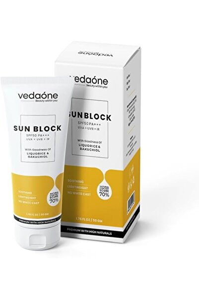 VedaOne واقي شمس بعامل حماية 50+ مع زيت عرق السوس وزيت الباكوتشي | 50 غرام