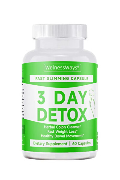 WelnessWays كبسولات سريعة المفعول للتخلص من السموم وإنقاص الوزن خلال 3 أيام، مكمل غذائي لحرق الدهون بسرعة، 60 كبسولة