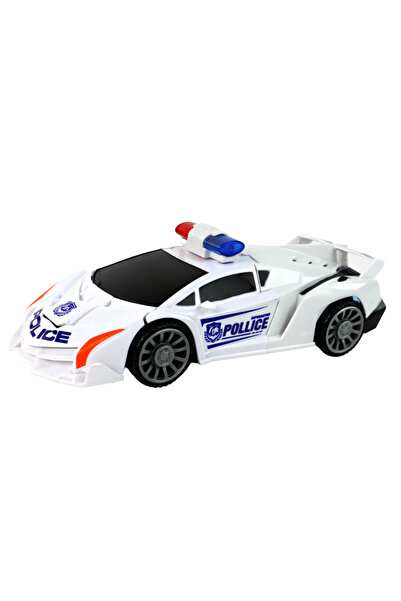 LEAN Robot si Masina Politie 2in1 cu Transformare, Lumini si Sunete - Alb