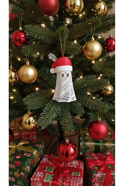 ESWorx Noel Baba Şapkalı Sevimli Hayalet Fener Ağaç Süsü ve Dekoratif Masa La...