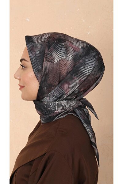 locella Soft Pamuk Eşarp Siyah Gri-3