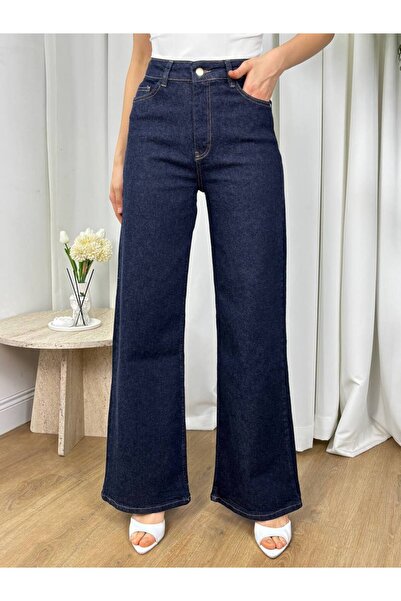 Misscix Kadın Geniş Paça Denim Pantolon