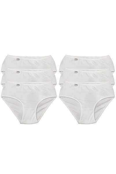 Tutku 922 Ribana Kadın Bato Külot 6'lı Beyaz XL
