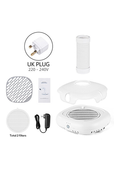 Choice4 UK PLUG (220-240V) 130W Super Suction Brushless Nail Dust Extractor Powerful Nail Dust Collector Nai