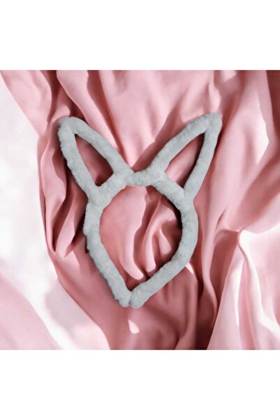 diclecollection Cataramă cu coroană albă de pluș cu urechi de iepure