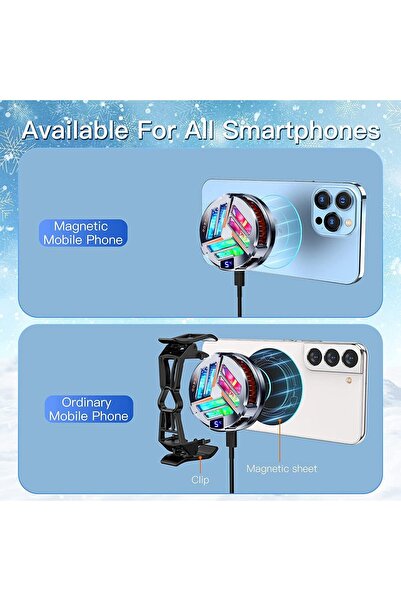 Generic Cell Phone Cooler for Gaming 2025 Upgrade, Magnetic Semiconductor Cooling 3-in-1 Heatsink
