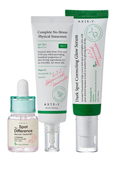 AXIS-Y Glow Renewal Trio with Spot Treatment, Dark Spot Glow Serum & Protective Sunscreen for Dark Spots