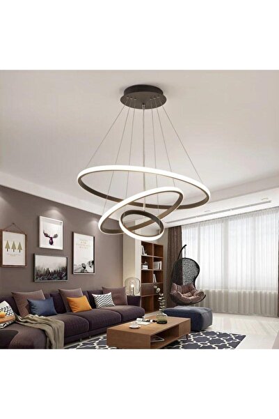 Elektroyou Albert Siyah Yeni Özel Ultra Günışığı Ledli 3'lü Avize