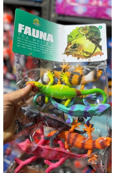 OYUNCAKSAHİLİ Sürüngen Hayvanlar iguana Kertenkele Bukalemun 6 Adet ıguana Kırılmaz Korku Şakalama 17cm