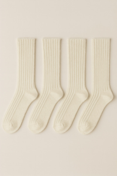 shefox 4 Pairs of Women's Corded Fabric Soft Textured Soft Boot Socks