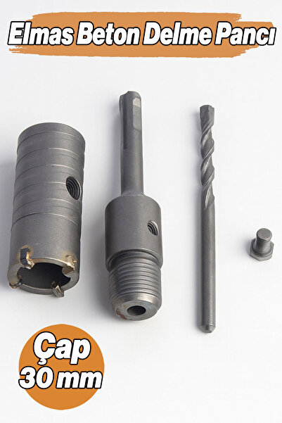Badem10 Elmas Beton Delme Pançı 30 MM SDS Uyumlu Beton Taş Duvar Delme Ucu Pr...