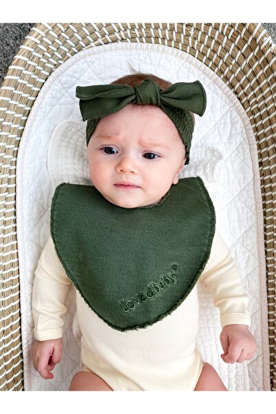 Lovedbaby Bentita bebe cu fundita din 100 % bumbac certificat GOTS, Forest , 0-2 ani