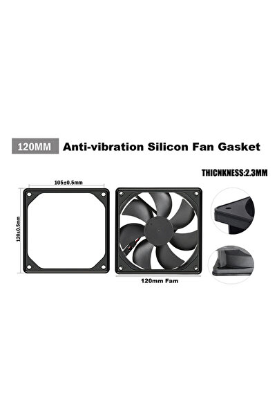 choice2 5PCS 120mm 80mm 90mm 92mm 120mm 140mm Anti-vibration Silicon Fan Gasket Noise Reducing Silencer Gask