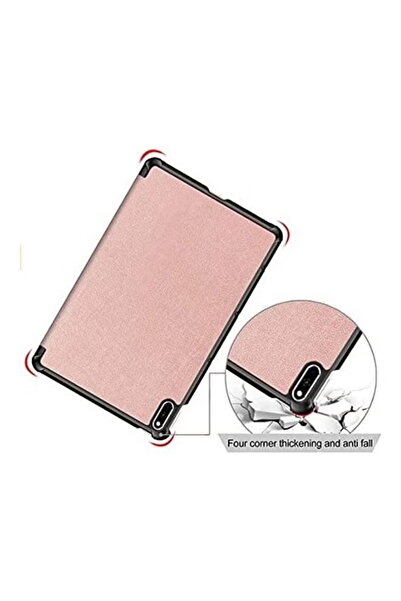 URBBKING جراب ذكي ثلاثي الطي، نحيف وخفيف الوزن، لجهاز هواوي ميت باد 10.4 بوصة، مزود بخاصية التشغيل/الإيقاف التلقائي، لون ذهبي وردي