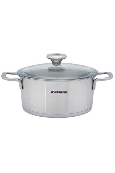 Metalac Cratita 2,6l cu capac din sticla Santino inox/20cm/2,6l