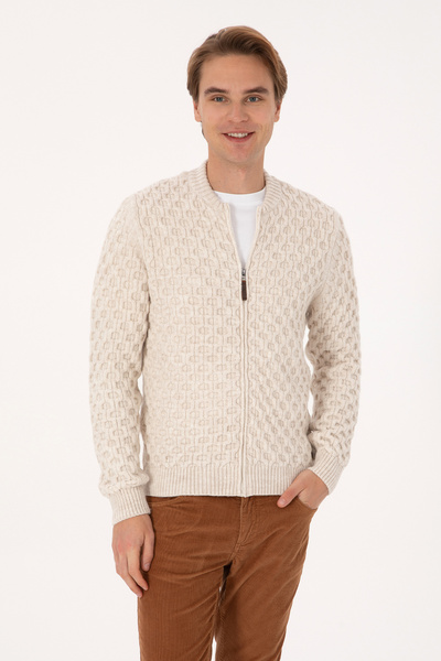 U.S. Polo Assn. Men's Cream Knitwear Cardigan 50308216-Vr256