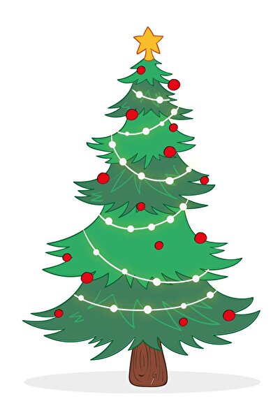 VreauPoster XXL Christmas Tree Cutout Sticker, 18x27cm, Glossy Photo Paper, H...