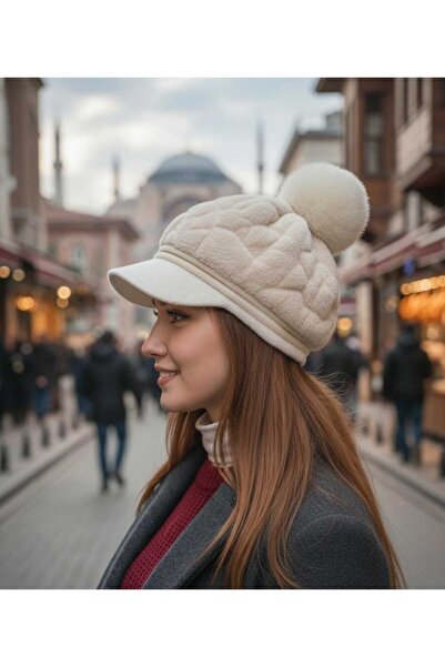 Tradinyom Beretă de blană pentru femei cu design special - beretă