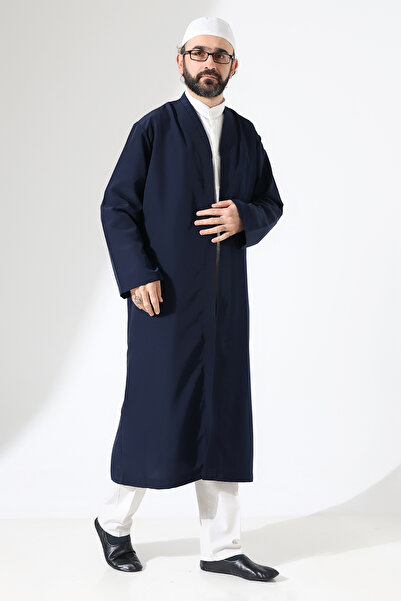 ihvan online Erkek Namaz Elbisesi Buhara Yaka Cepli Namaz Cübbesi Lacivert - ...