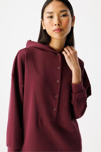 ŞEYMA COŞKUN Çıtçıtlı modal takım Bordo