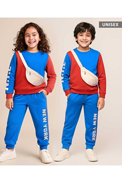 Ollington St. 100% Cotton Full Sleeves Color Blocked Sweatshirt & Jogger Set ...