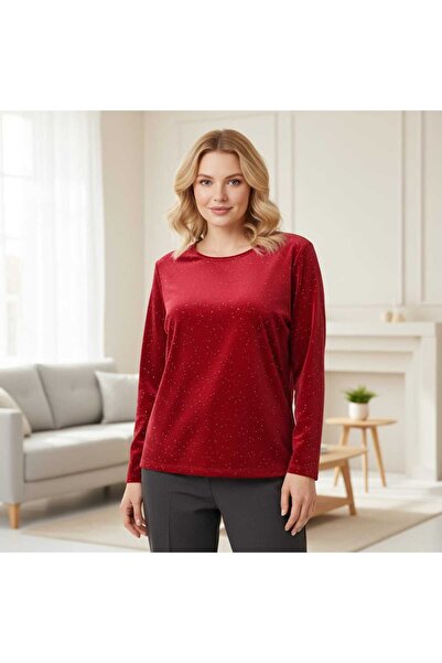 Volupta Women's velvet blouse with shiny appliqués