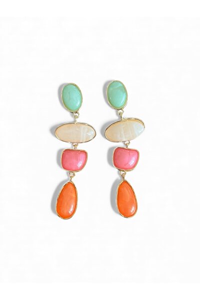 Hoop jewelery Long Dangling Earrings in Colorful Gold Color