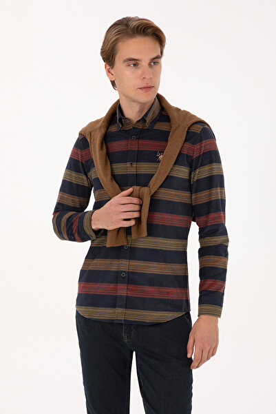 U.S. Polo Assn. Men's Light Navy Blue Long Sleeve Shirt 50308173-Vr059