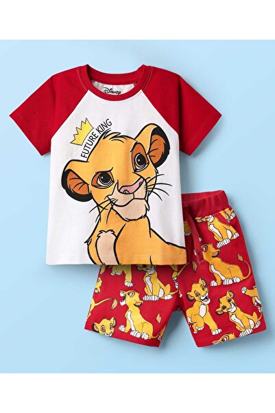 Babyhug Disney طقم تيشيرت وشورت من نسيج جيرسي مفرد بأكمام نصف راجلان، مستوحى ...