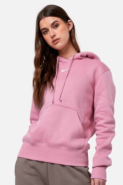 Nike Sportswear Phoenix Fleece Pullover Hoodie Women Hooded Sweatshirt Pink