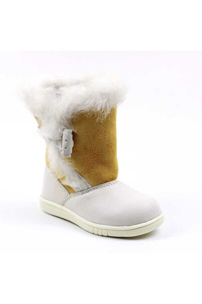 tino Cizme imblanite pentru copii , din piele naturala 3142-MUSTAR/ALB/5