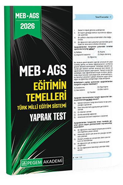 Pegem Akademi Yayıncılık 2026 MEB AGS Eğitimin Temelleri Türk Milli Eğitim Si...