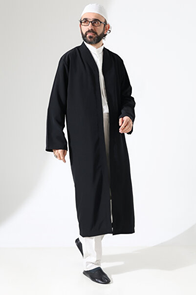 ihvan online Erkek Namaz Elbisesi Buhara Yaka Cepli Namaz Cübbesi Siyah - (Sfa)