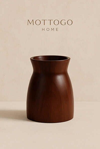 Mottogo Acacia Wood Vase and Spoon Rest – Multi-Purpose Natural Decorative Kitchen Accessory