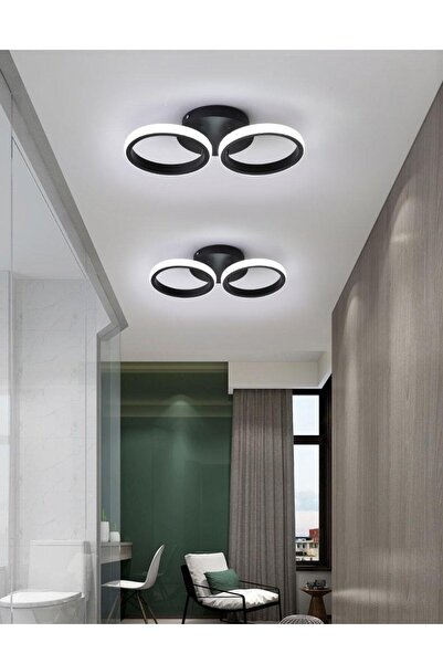 Elektroyou Beglonya Siyah Plafonyer Günışığı Ledli Avize Takım 2 Adet