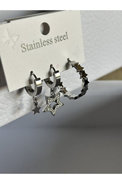 BİJUKO TAKI Stilinizi Parlatın Stella 3-Piece Earrings – Design with Dangling...