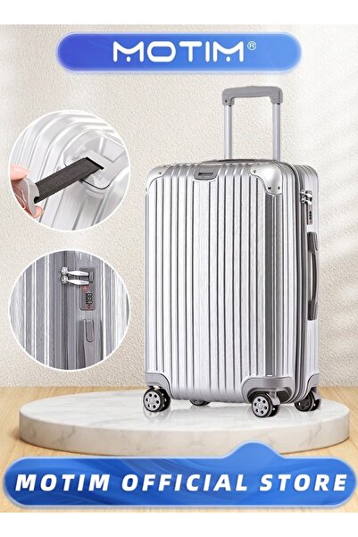 MOTIM Lightweight Hard Case Luggage ABS Carry On Suitcase With 4 Quite Spinne...