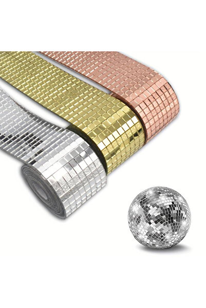 G Glixicom Banda Adeziva Decorativa de Tip Mozaic Oglinda Argintiu 4 x 100 cm