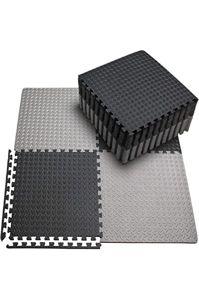 zola EVA foam puzzle mat, Zola, 9 elements, for gym, 1 cm thick, 180 x 180 cm, black/grey