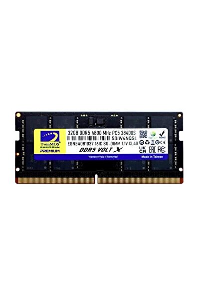 TwinMOS 32Gb Ddr5 4800Mhz Cl40 Notebook Ram Volt X Tmd532Gb4800S40
